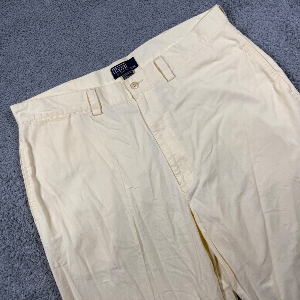 VTG Polo Ralph Lauren Chinos Pants Mens 38x32 Yellow Straight Leg Chino Trousers